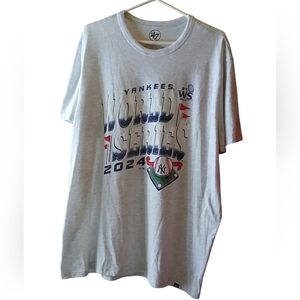 47 Brand Gray T Shirt Men Yankees World Series 2024 Size M NWT